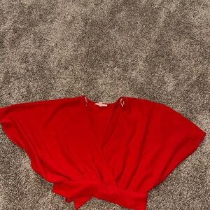 Mine Red Wrap Blouse